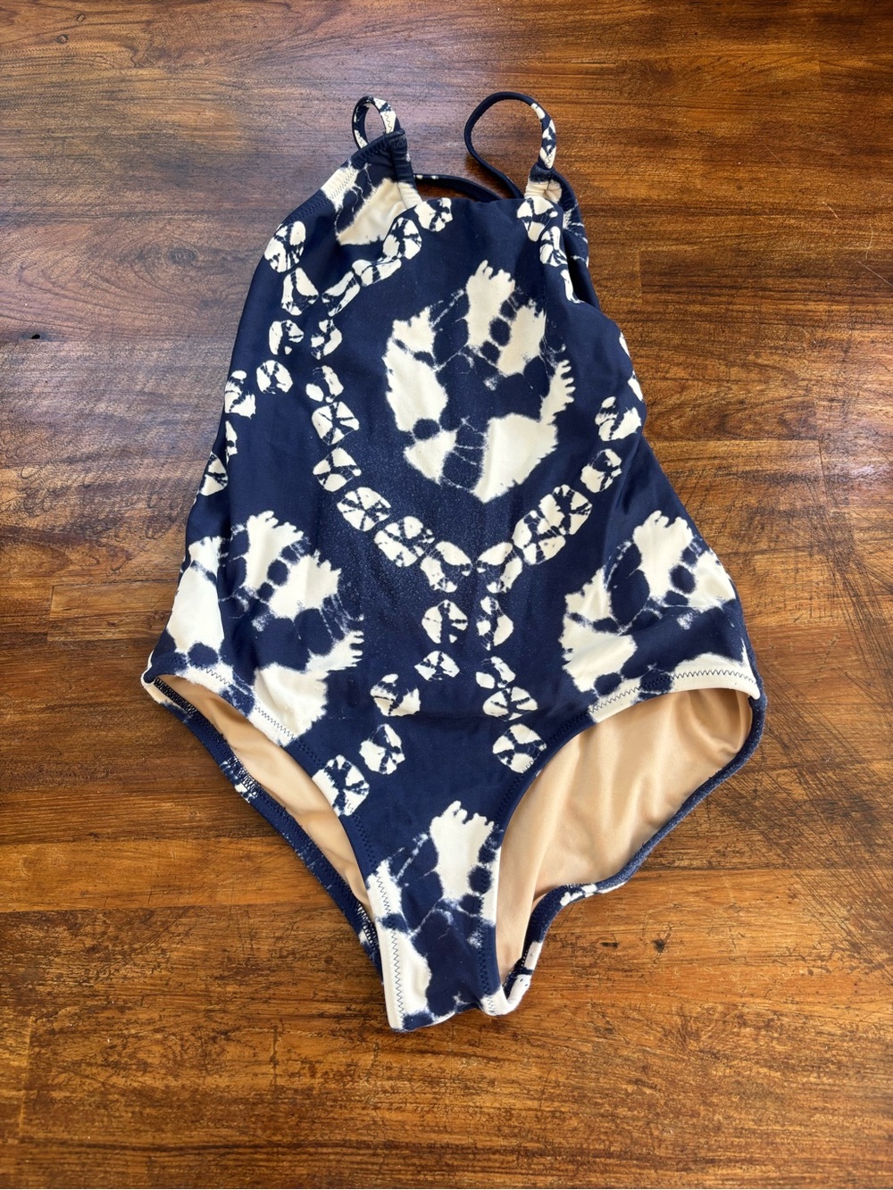 Crewcuts Navy and Cream Tie-Dye One-Piece Swimsuit